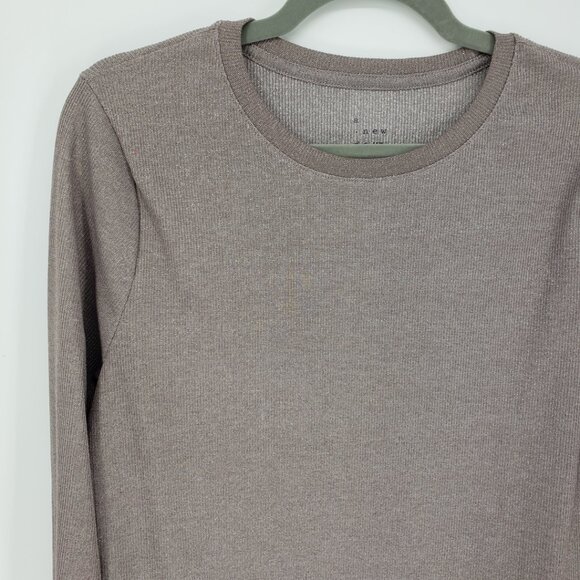 3/$25 A New Day Metallic Ribbed Long Sleeves Top XXL Fitted Silver Taupe Tan - Picture 4 of 7